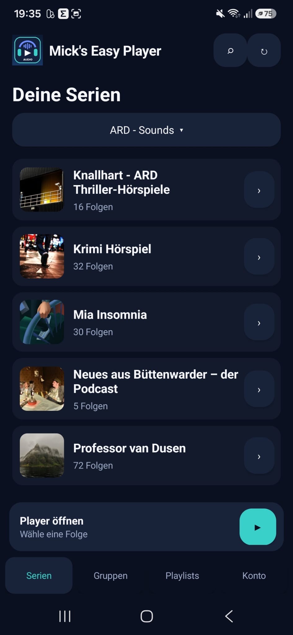 Android-Serienübersicht