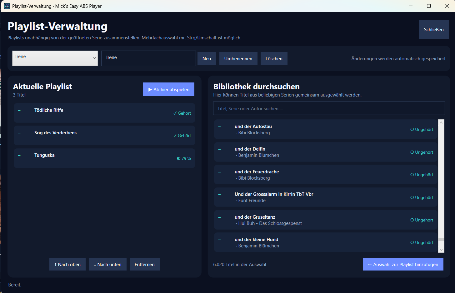 Playlist-Verwaltung